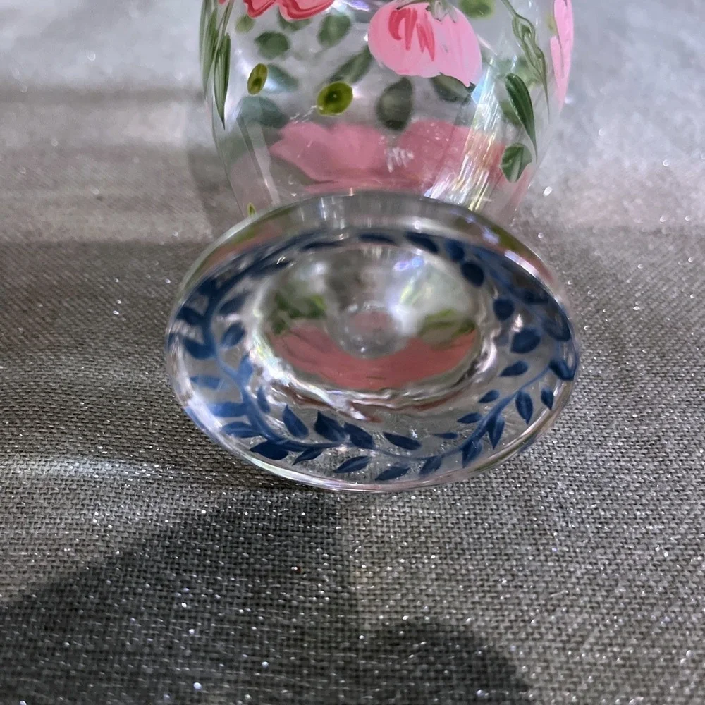 Tracy Porter Vintage Hand-Painted Glass Bud Vase~EUC